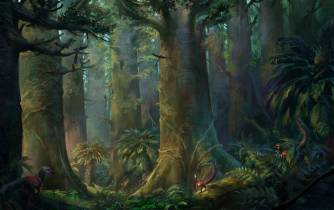 Jurassic Forest - Premium Art Print
